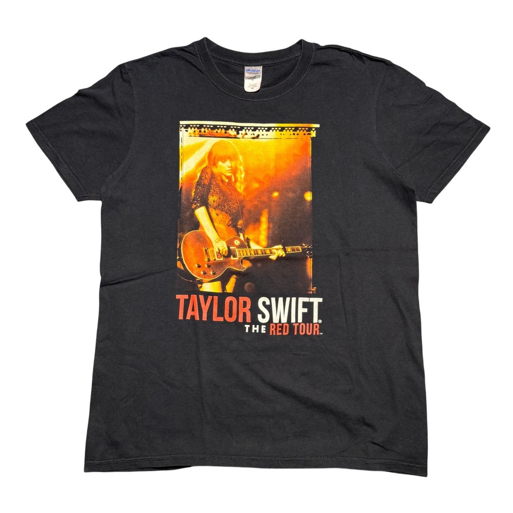 Original Taylor Swift The Red Tour Concert Graphic T-Shirt Black Medium